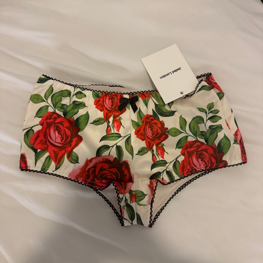 Jaded London Floral Shorts - Red and Green